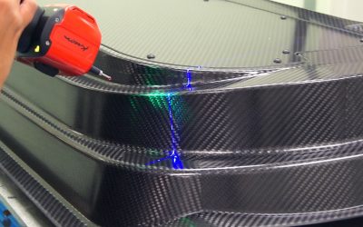 Compositech produces large carbon fiber parts, which can now be inspected faster thanks to the Skyline Wide scanner and its wide laser line