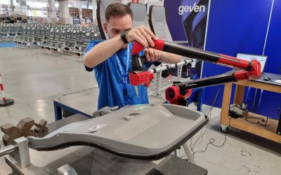 Geven, protagonista riconosciuto nella cerchia dei grandi leader nell’industria manufatturiera della produzione di sedili per aeromobili, migliora le fasi di controllo e di assemblaggio con il braccio di misura Kreon Ace con laser scanner 3D Skyline Wide.